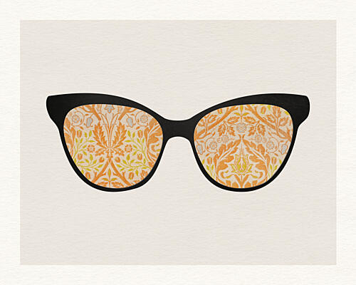 Retro Floral Sunglasses Art Print