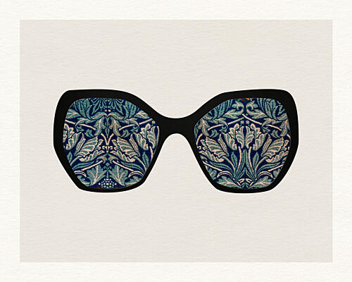 Blue Botanical Sunglasses Art Print by Wild Violets