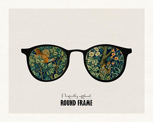 Round Glasses Forest Tapestry Art Print
