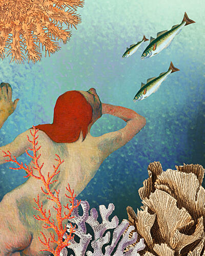 Underwater Coral Explorer Art Print by Wild Violets