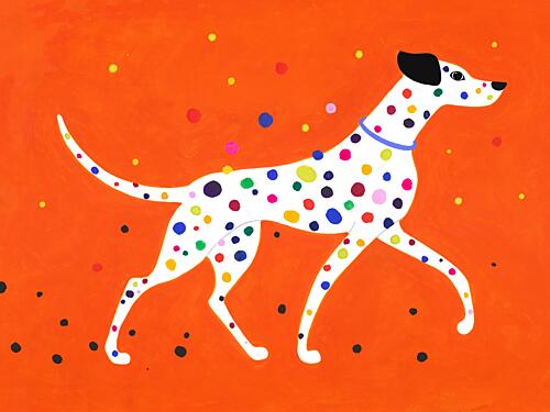 Colorful Spotted Dalmatian Art Print