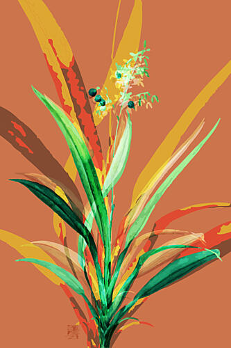 Vibrant Abstract Plant Art Print by Osvaldo Russo