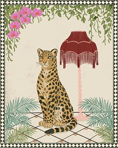 Elegant Tropical Leopard Art Print by Radhika Modi