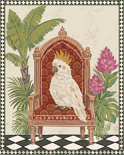 Regal Cockatoo Throne Art Print by Radhika Modi