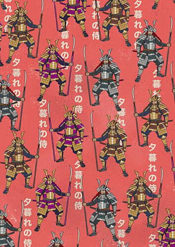 Samurai Warrior Pattern Art Print