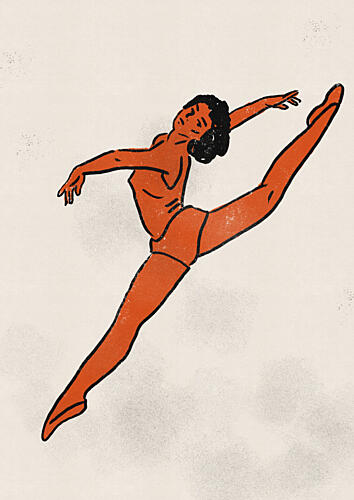 Dynamic Dancers Leap Art déco reproduction