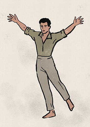 Joyful Dancing Man Art Print by Nicholas
