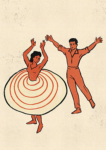 Joyful Dancing Couple Art Print by Nicholas