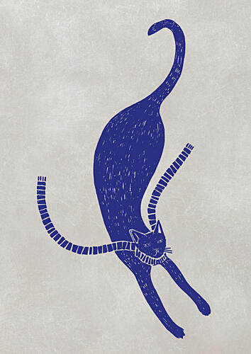 Elegant Blue Cat Animaux reproduction