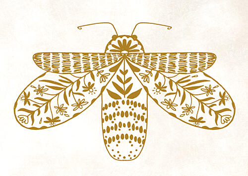 Golden Folk Moth Doré reproduction