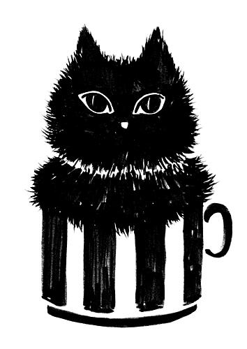 Cute Cat in Mug Art Print