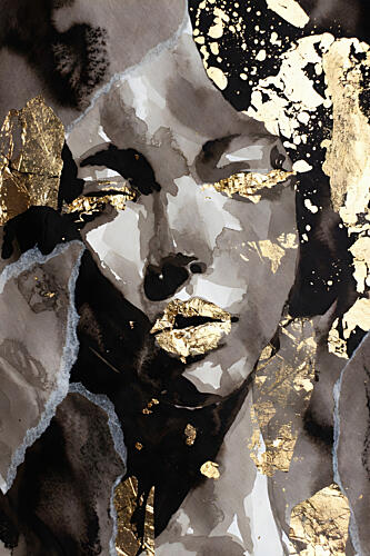 Elegant Gold Portrait Doré reproduction