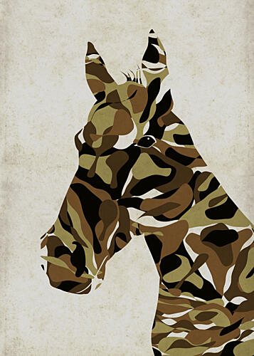 Camouflage Horse Head Art Print