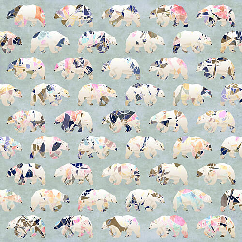 Patterned Polar Bears Art Print