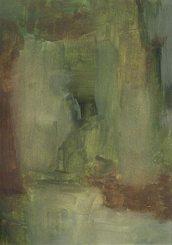 Muted Forest Path Art Print by Soniya Vijayakumar