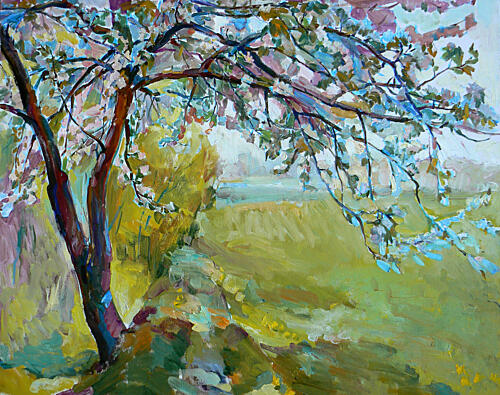 Blooming Spring Path Art Print by Andrii Kutsachenko