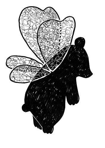 Whimsical Flying Bear Art Print