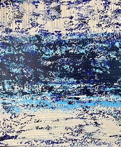 Textured Blue Waves Art Print