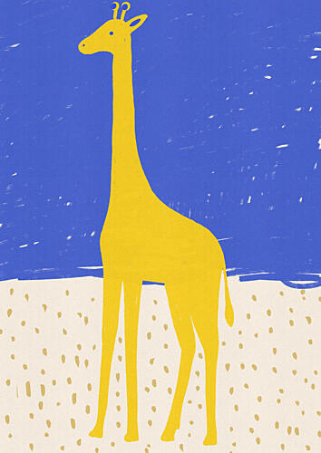 Tall Yellow Giraffe Art Print