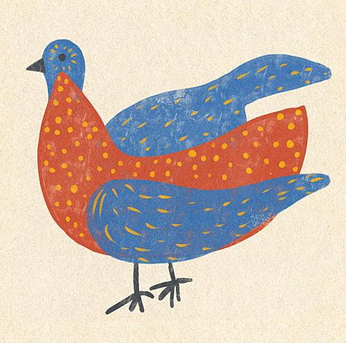 Colorful Folk Art Bird Art Print