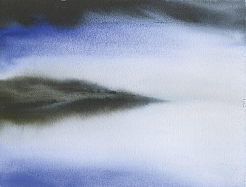 Misty Blue Reflections Art Print by RodMacIver