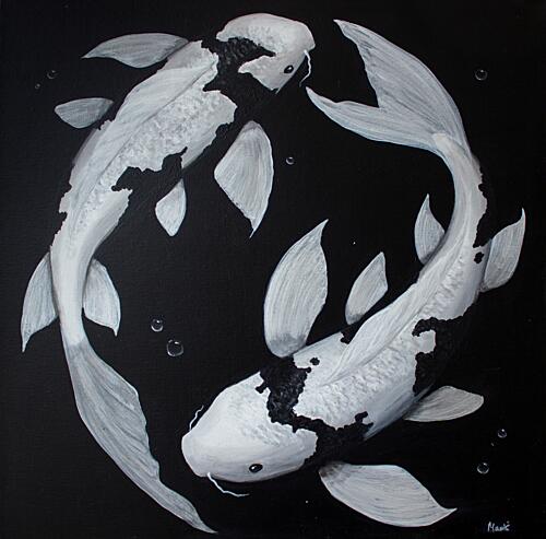 Yin Yang Koi Fish Art Print by Marloes Aerts