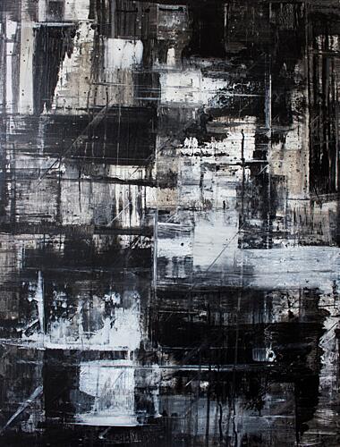 Textured Black White Abstract Art Print by Marloes Aerts