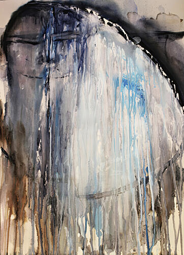 Melancholy Blue Figure Art Print by RodMacIver