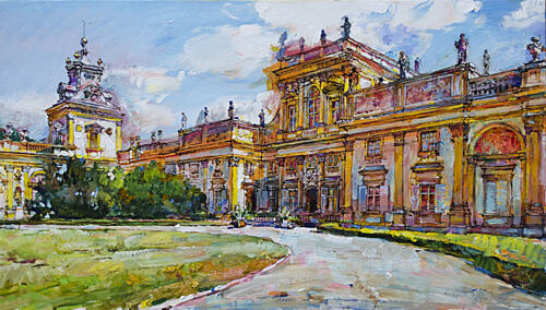 European Palace in Summer Art Print by Andrii Kutsachenko