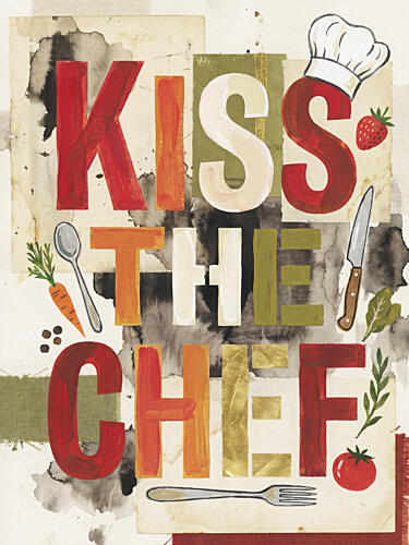Kiss the Chef Kitchen Art Print