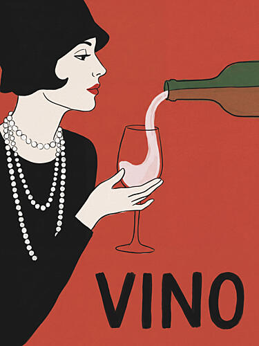 Elegant Flapper Wine Pour Art Print