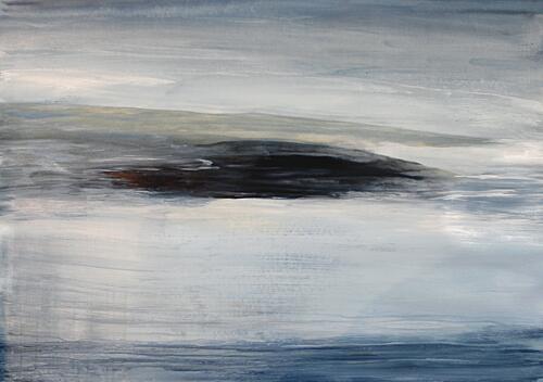 Abstract Blue Horizon Art Print by RodMacIver