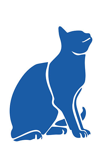 Elegant Blue Cat Silhouette Art Print