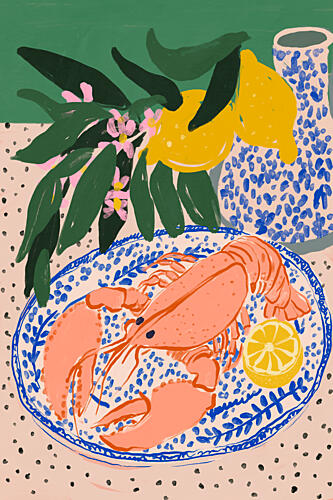 Summer Lobster Feast Art Print