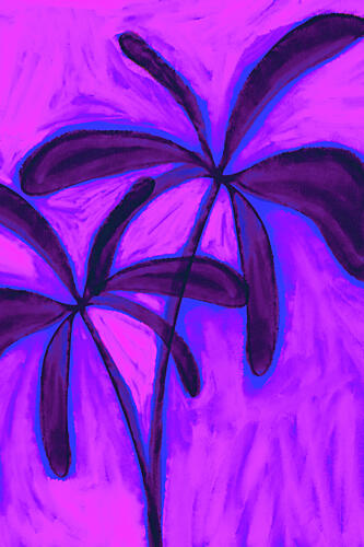 Abstract Purple Palms Art Print by Treechild