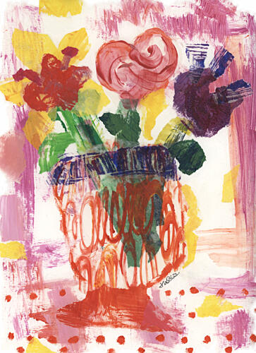 Vibrant Floral Still Life Art Print by Jules Gissler