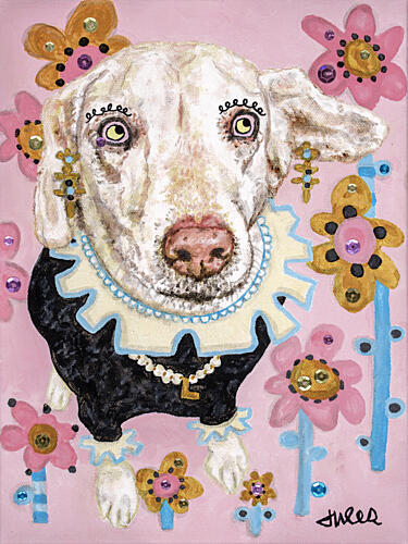 Whimsical Dressed Dog Art Print