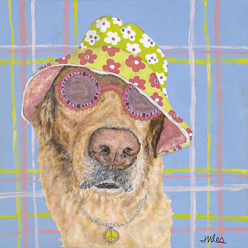 Groovy Dog Portrait Art Print
