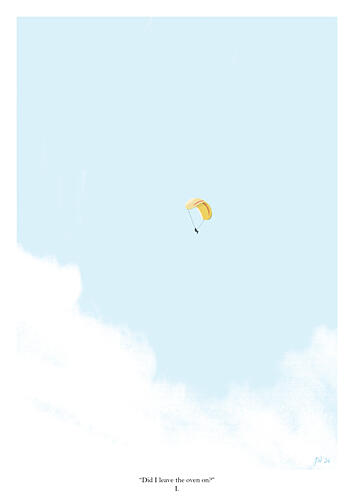 Paragliding Deep Thoughts Art Print by Jake Waldron
