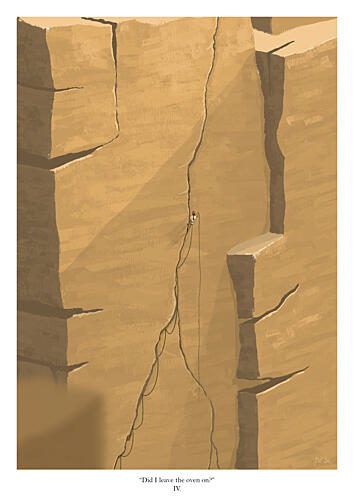 Solitary Cliff Ascent Art Print by Jake Waldron
