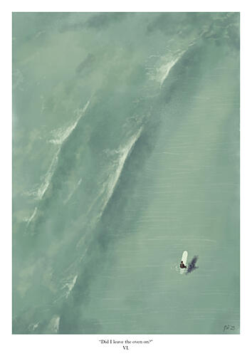Lone Surfer Deep Ocean Océan reproduction
