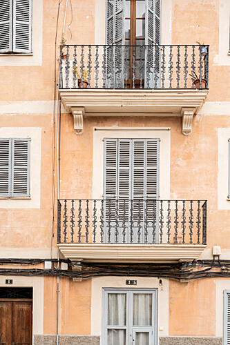 Quaint Peach Balconies Art Print by Henrike Schenk