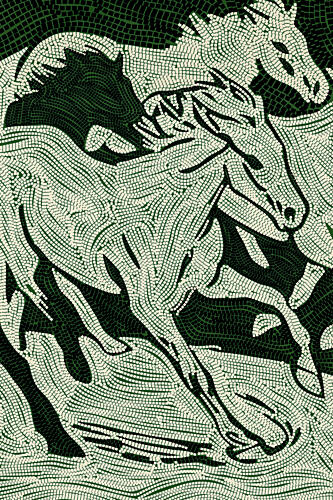 Flowing Green Horses Animaux reproduction