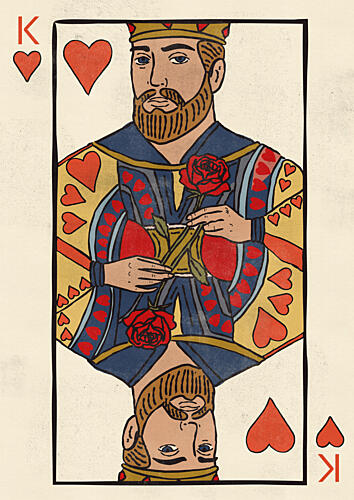Regal King of Hearts Art Print by Nicholas