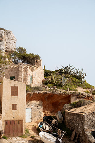 Mediterranean Cliffside Village Art Print by Henrike Schenk