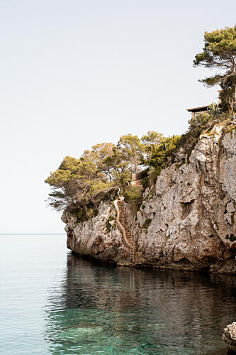 Serene Coastal Retreat Art Print by Henrike Schenk