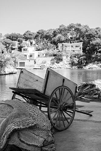 Old Fishing Village Cart Art Print