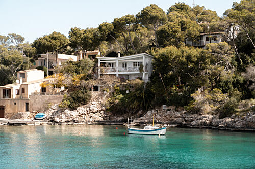 Sunny Mediterranean Cove Art Print by Henrike Schenk