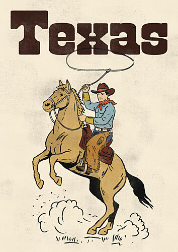 Rearing Texas Cowboy Art Print