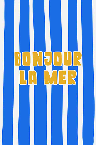 Bonjour la Mer Nautical Stripes Art Print
